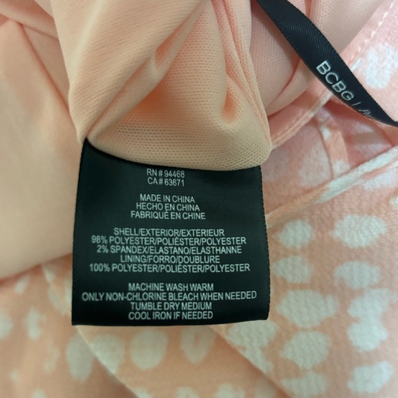 BCBG pink and white midi dress ruffled straps - Picture 7 of 7